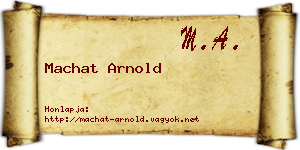 Machat Arnold névjegykártya