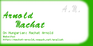 arnold machat business card